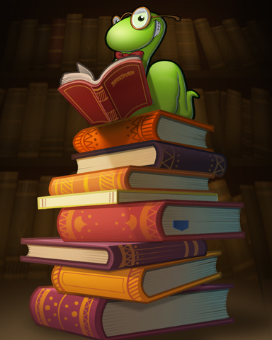 Well-Read Worm Badge - Bookworm HD