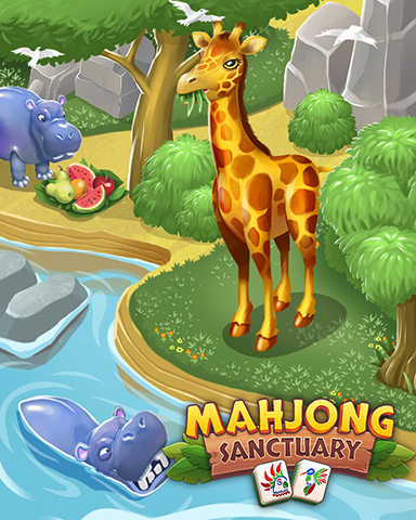 Giraffes & Hippos Badge - Mahjong Sanctuary