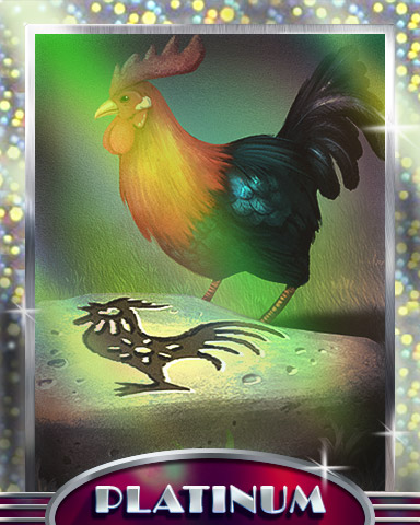 Rooster Booster Platinum Badge - Mahjong Garden HD