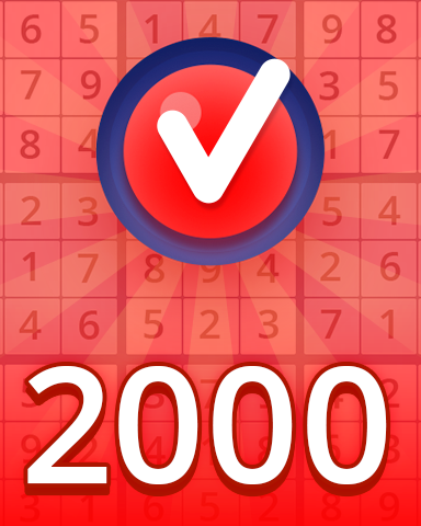 Hard 2000 Puzzles Badge - Pogo™ Daily Sudoku