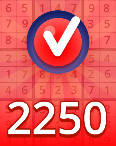 Hard 2250 Puzzles Badge - Pogo™ Daily Sudoku Hard 2250 Puzzles Badge - Pogo™ Daily Sudoku