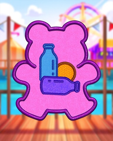 Pink Milk Bottle Throw Badge - Pogo™ Slots