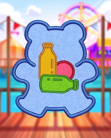 Blue Milk Bottle Throw Badge - Thousand Island Solitaire HD