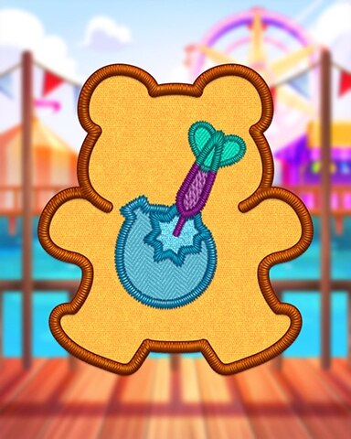 Orange Balloon Dart Badge - Solitaire Home Story