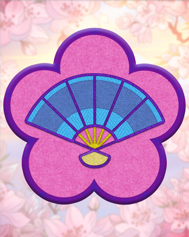 Violet Fan Folding Badge - Pogo™ Slots
