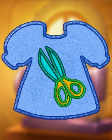 Blue Cutting Pattern Badge - Solitaire Home Story Blue Cutting Pattern Badge - Solitaire Home Story