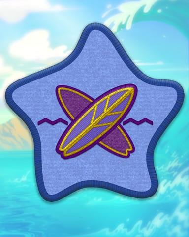 Blue Surfing Badge - Pogo™ Slots