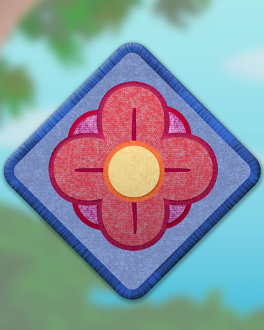 Red Flower Badge - Jet Set Solitaire