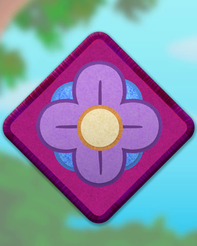 Violet Flower Badge - Mahjong Sanctuary