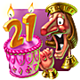 Pogo Turning 21 Badge