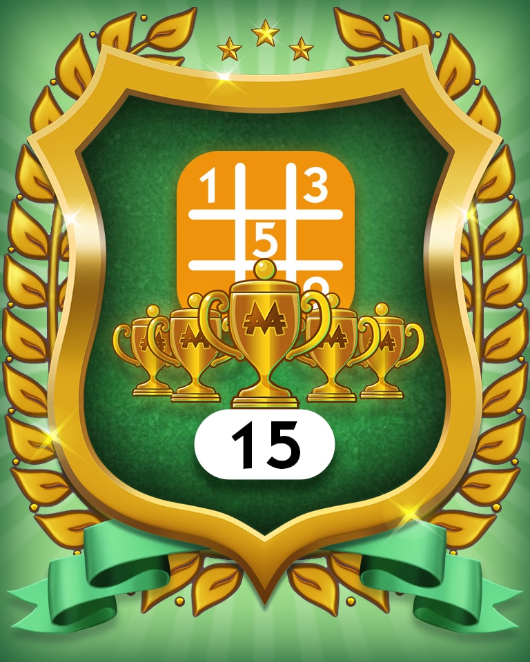 5-Trophy Medium 15 Badge - MONOPOLY Sudoku