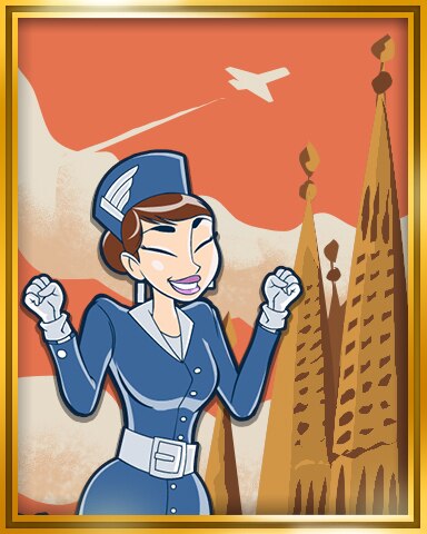 Barcelona, Spain Extended Stay Coach Badge - Jet Set Solitaire Barcelona, Spain Extended Stay Coach Badge - Jet Set Solitaire