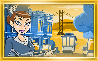 San Francisco Extended Stay Coach Badge - Jet Set Solitaire