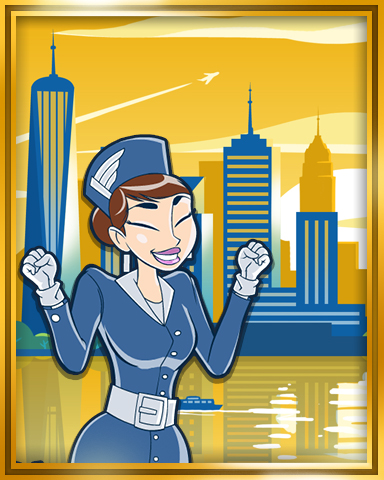New York Extended Stay Coach Badge - Jet Set Solitaire