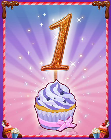 Vanilla Cupcake #1 Badge - Pogo™ Slots