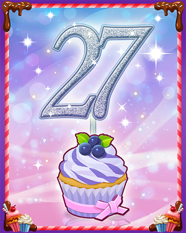 Vanilla Cupcake #27 Badge - Poppit! Bingo