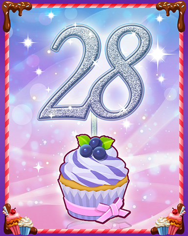 Vanilla Cupcake #28 Badge - Poppit! Bingo