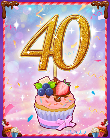 Vanilla Cupcake #40 Badge - Solitaire Blitz