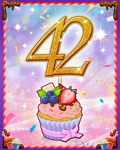 Vanilla Cupcake #42 Badge - Solitaire Blitz