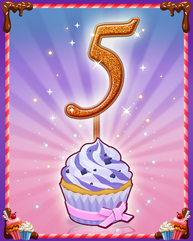 Vanilla Cupcake #5 Badge - Pogo™ Slots