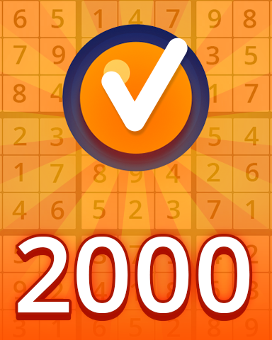 Medium 2000 Puzzles Badge - Pogo™ Daily Sudoku