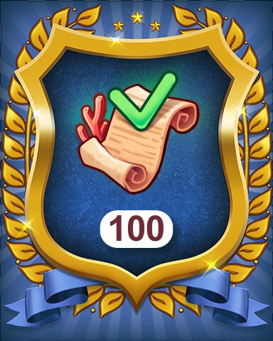 Coral Secrets Orders 100 Badge - Merge Academy