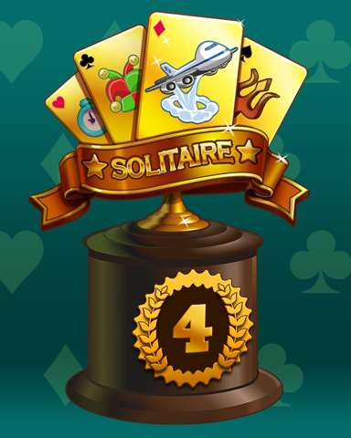 Golden Hand Lap 4 Badge - Jet Set Solitaire