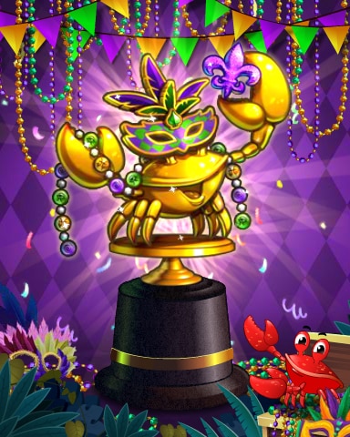 Pogo Mardi Gras Gold Victory Badge