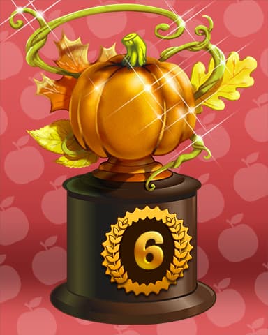 Golden Pumpkin Lap 6 Badge - Jet Set Solitaire