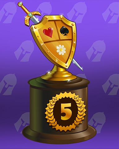 Card Of Arms Lap 5 Badge - Garden Blast Card Of Arms Lap 5 Badge - Garden Blast