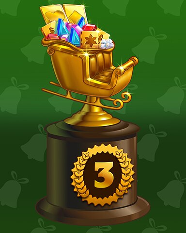 Santa's Golden Sleigh Lap 3 Badge - First Class Solitaire HD