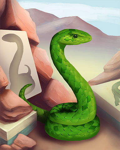 Snake Silhouette Badge - Mahjong Safari HD