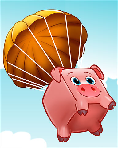 Parachuting Pork Badge - Stack'em HD