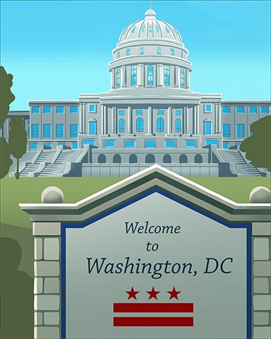 Welcome To Washington D.C. Badge - Cross Country Adventure