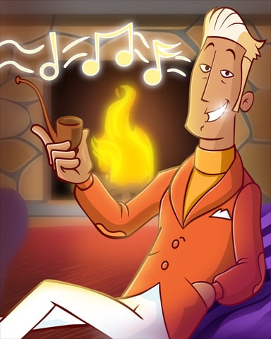 Lounging By The Fire Badge - Canasta HD