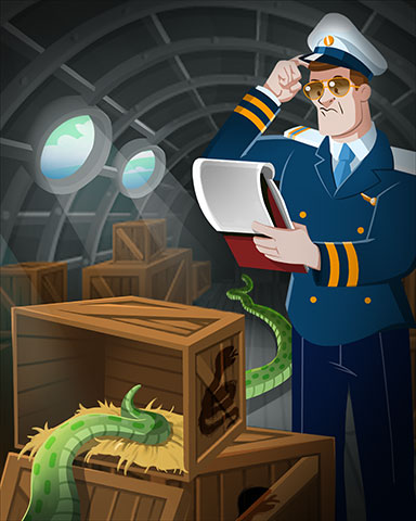 Snakes On A Plane Badge - First Class Solitaire HD