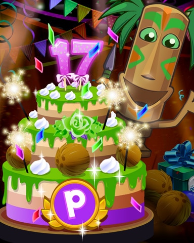 Tiki's Party Cake Badge - Jungle Gin HD