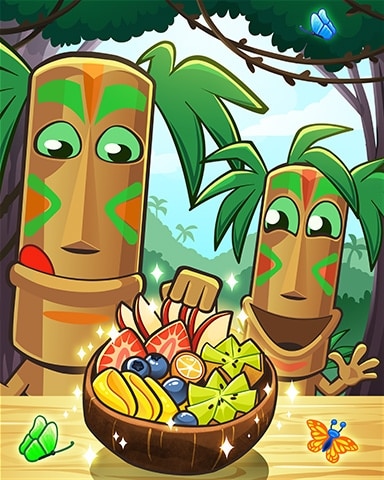 Tiki Fruit Bowl Badge - Jungle Gin HD Tiki Fruit Bowl Badge - Jungle Gin HD