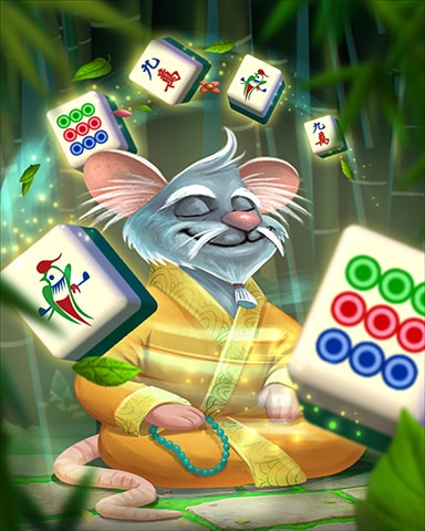 Mahjong Monk Rat Badge - Mahjong Garden HD