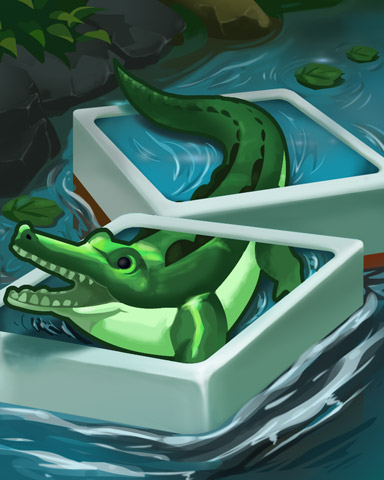 Two-Part Croc Badge - Mahjong Safari HD