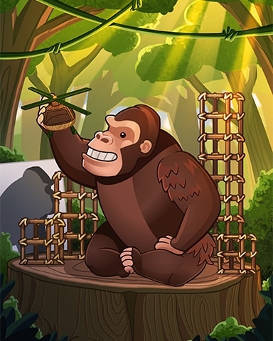 Gorilla Playtime Badge - Mahjong Safari HD