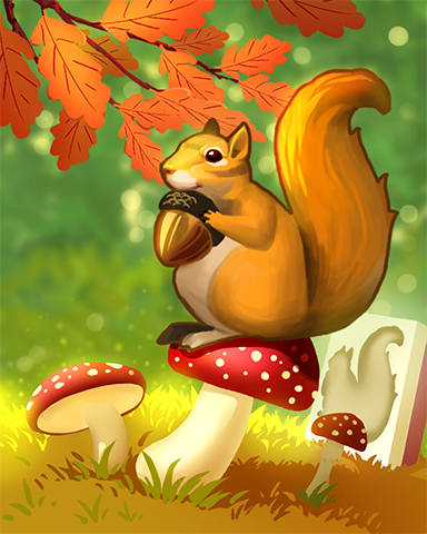 Squirrel Stool Badge - Mahjong Safari HD