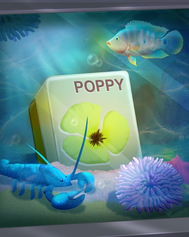 Poppy Tile In Fish Tank Badge - Quinn's Aquarium
