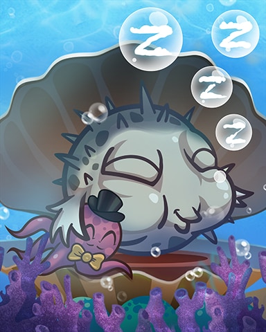 Snoozing Fish Badge - Quinn's Aquarium