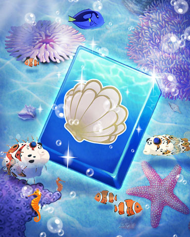 Shimmering Shell Badge - Quinn's Aquarium