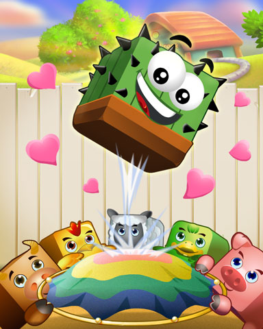 Bouncing Cactus Badge - Stack'em HD