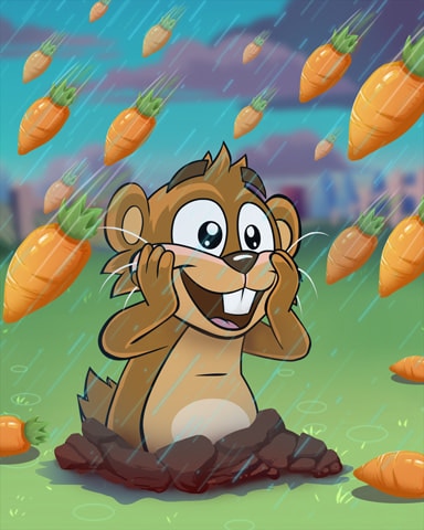 Raining Carrots Badge - Word Whomp HD