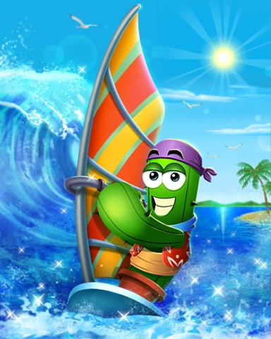 Wind Surfing Spike Badge - Thousand Island Solitaire HD