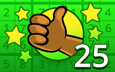 No Mistake 25 Badge - Pogo Daily Sudoku