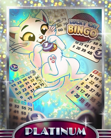 Lucky Cat Token Playtime Platinum Badge - Lucky Cat Bingo